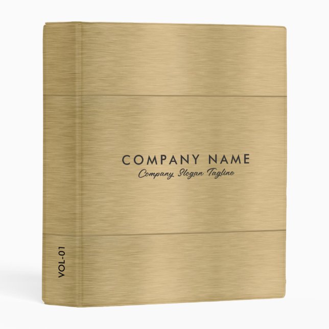 Minimalistic Luxury Metallic Gold Texture Mini Binder (Front/Spine)