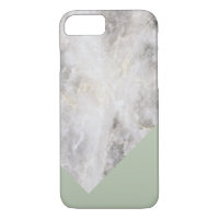 Minimalistic Marble w\ Color Block Olive Green iPhone 8/7 Case