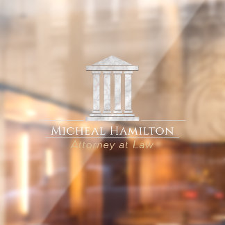 Minimalistic Marbled Courthouse Window Cling
