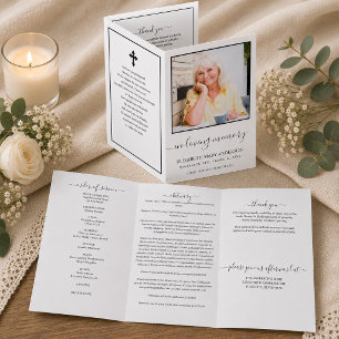 Minimalistic Memorial Funeral Tri-Fold Program