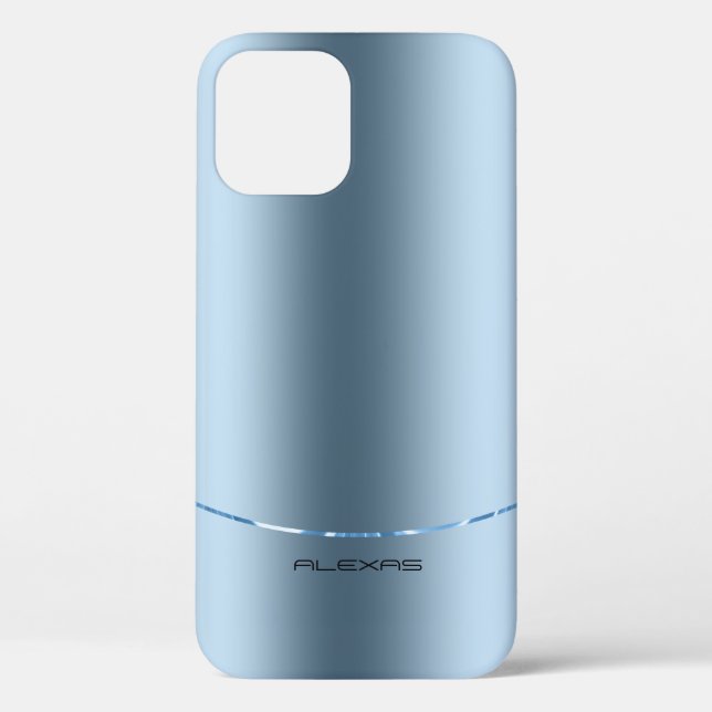 Minimalistic metallic blue background Case-Mate iP iPhone Case (Back)