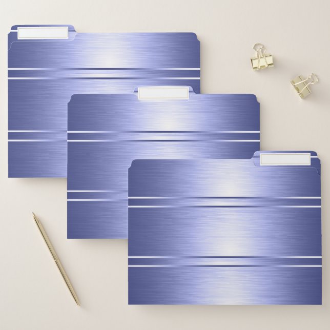 Minimalistic Metallic-blue texture File Folder (Set)