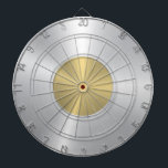 Minimalistic Metallic Gold and Silver Texture Dart Board<br><div class="desc">Elegant metallic gold and silver texture brushed aluminum look.
Minimalistic simple modern,  slick design.</div>