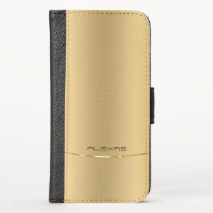 Minimalistic metallic gold background Case-Mate iP iPhone X Wallet Case
