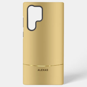 Minimalistic metallic gold background samsung galaxy s22 ultra case