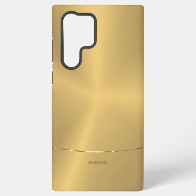 Minimalistic metallic gold background samsung galaxy case (Back)