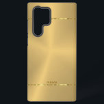 Minimalistic metallic gold background Shiny Stripe Samsung Galaxy S22 Ultra Case<br><div class="desc">Simple,  modern,  and elegant image of a metallic gold background. Shiny silver stripes accent.</div>