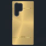 Minimalistic metallic gold background Shiny Stripe Samsung Galaxy S22 Ultra Case<br><div class="desc">Simple,  modern,  and elegant image of a metallic gold background. Shiny silver stripes accent.</div>