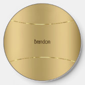 Minimalistic metallic gold background wireless charger  (Front)
