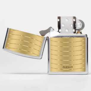 Minimalistic metallic gold background zippo lighter