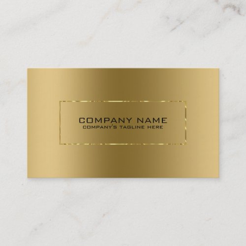 Minimalistic Metallic Gold Shiny Frame Business Card