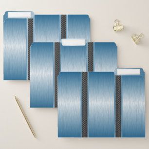 Minimalistic metallic light-blue stripes accent file folder