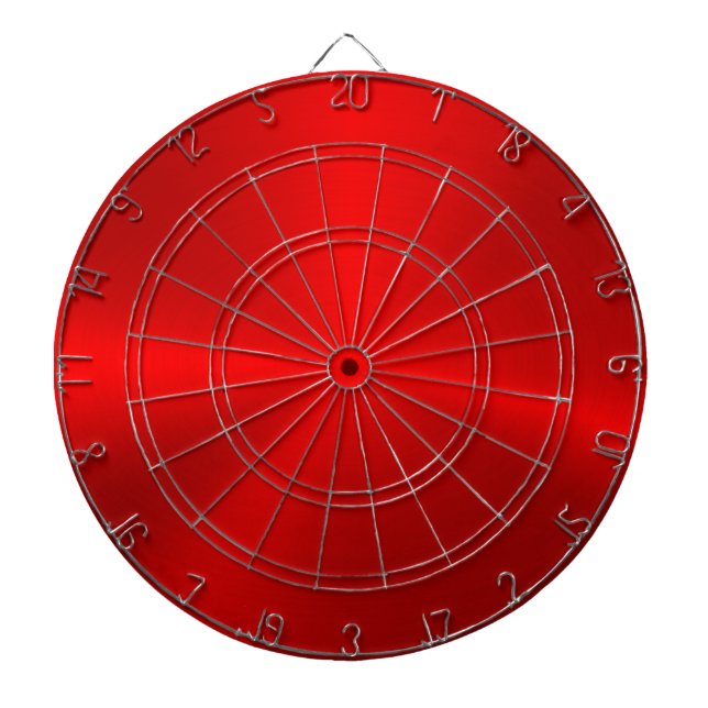 Minimalistic Metallic Red Texture Dart Board (Front)