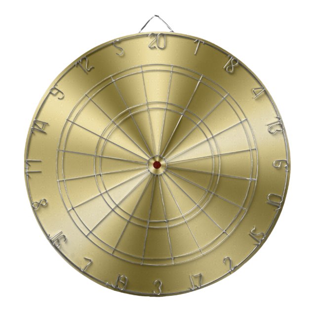 Minimalistic Metallic Shiny Gold Texture Dart Board (Front)
