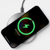 Minimalistic metallic silver background wireless charger  (Phone)