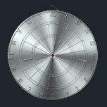 Minimalistic Metallic Silver Texture Dart Board<br><div class="desc">Elegant metallic silver texture brushed steel look.
Minimalistic simple modern,  slick design.</div>