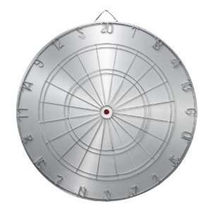 Minimalistic Metallic Silver Texture Dart Board