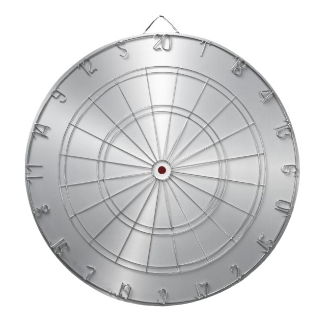 Minimalistic Metallic Silver Texture Dart Board (Front)