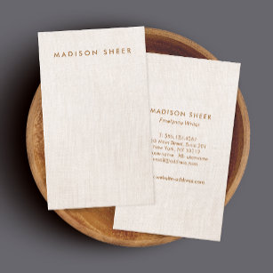 Minimalistic Modern, Beige Linen Professional Business Card