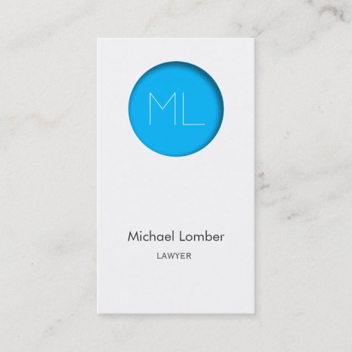 Customizable Minimalistic modern Business Card blue circle