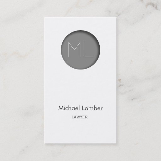 Customizable Minimalistic modern Business Card grey circle