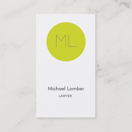 Minimalistic Modern Business Card Lime Circle