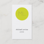 Minimalistic Modern Business Card Lime Circle at Zazzle