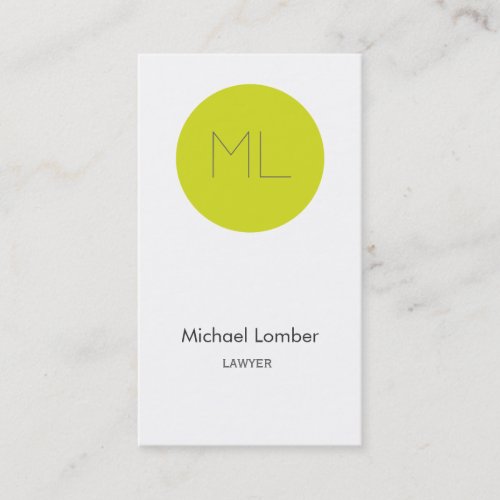 Minimalistic modern Business Card lime circle