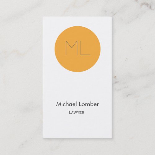 Minimalistic modern Business Card orange circle