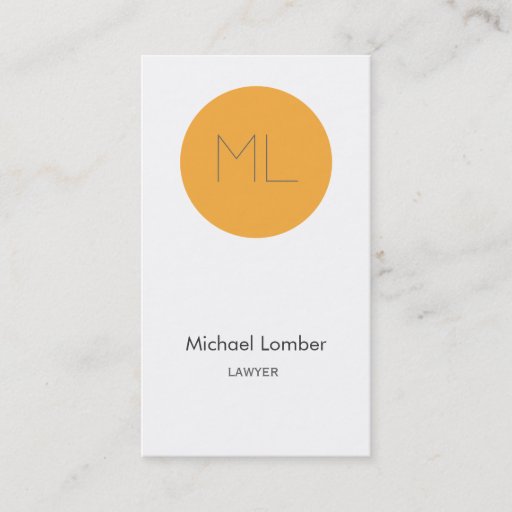Customizable Minimalistic modern Business Card orange circle