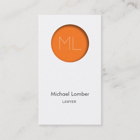 Minimalistic Modern Business Card Orange Circle