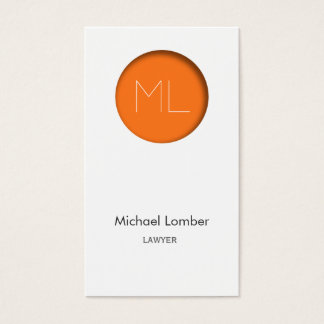 Minimalistic modern Business Card orange circle