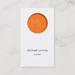 Minimalistic Modern Business Card Orange Circle at Zazzle