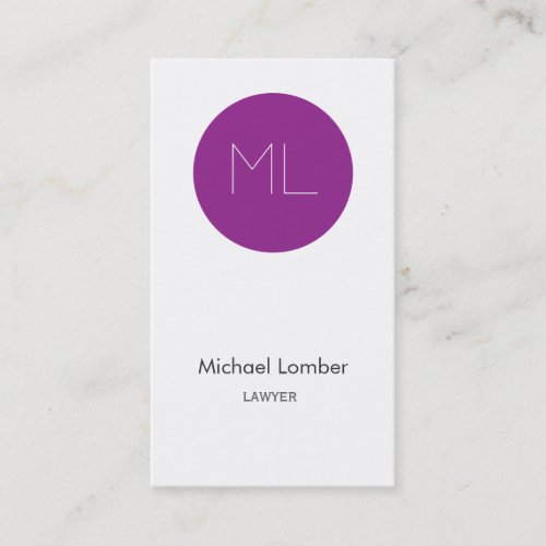 Minimalistic modern Business Card purple circle