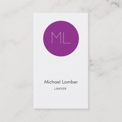Customizable Minimalistic modern Business Card purple circle
