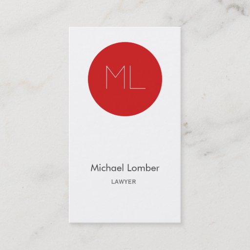Customizable Minimalistic modern Business Card red circle