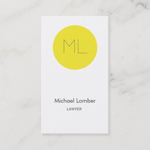 Minimalistic modern Business Card yellow circle