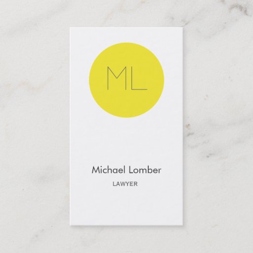 Customizable Minimalistic modern Business Card yellow circle