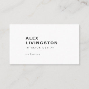 Minimalistic Modern Chic Creative Black White Business Card