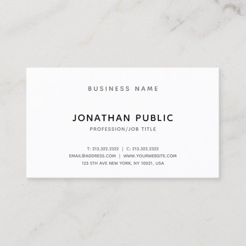 Minimalistic Modern Design Beautiful Smart Plain Business Card