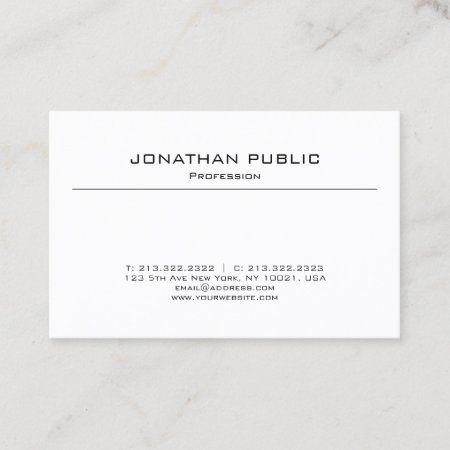 Minimalistic Modern Design Elegant Plain Trendy Business Card