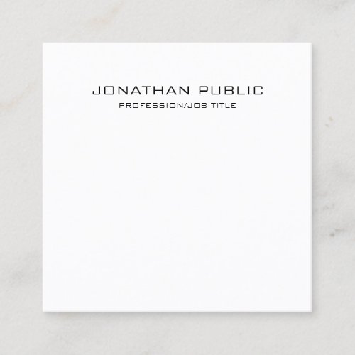 Minimalistic Modern Design Elegant Trendy Plain Square Business Card