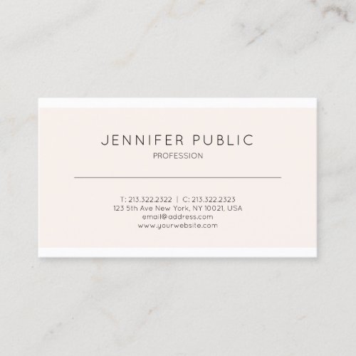 Minimalistic Modern Elegant Color Plain Trendy Business Card