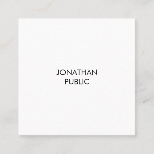 Minimalistic Modern Elegant Luxe Simple Template Square Business Card