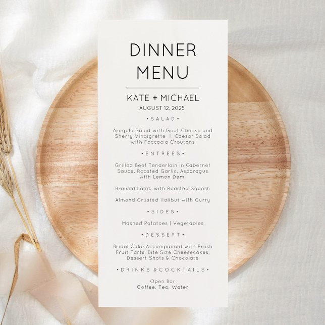 Minimalistic Modern Elegant Menu Card (Creator Uploaded)