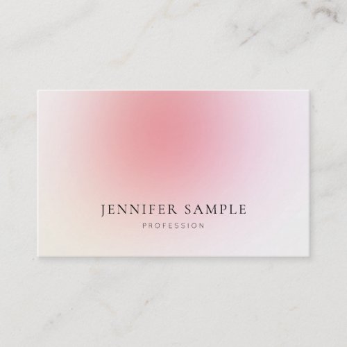 Minimalistic Modern Elegant Plain Pink Color Luxe Business Card