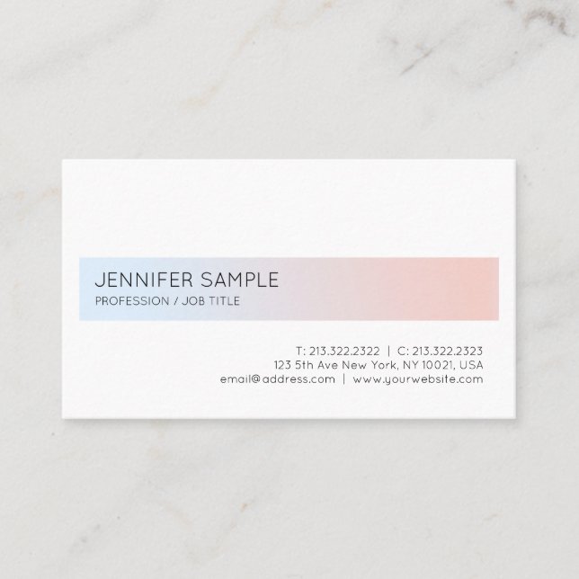 Minimalistic Modern Elegant Professional Plain Business Card (Front)