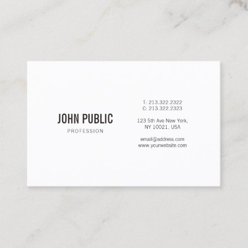 Minimalistic Modern Elegant Professional Plain Business Card