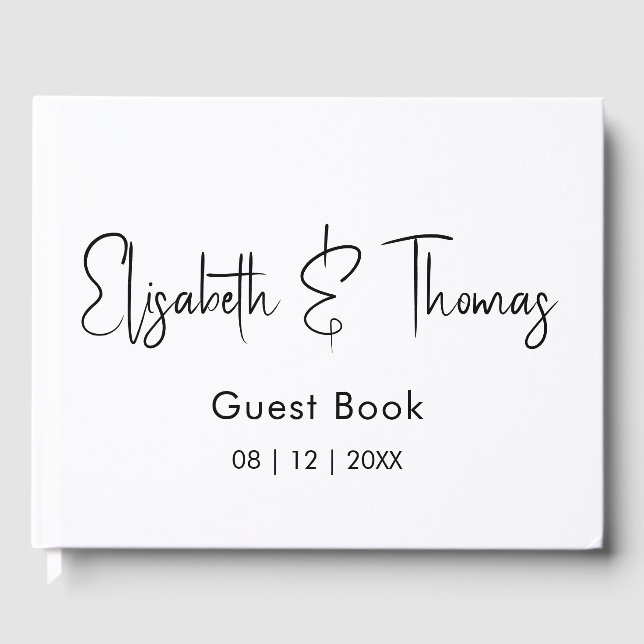 Minimalistic modern elegant simple guest book (Front)