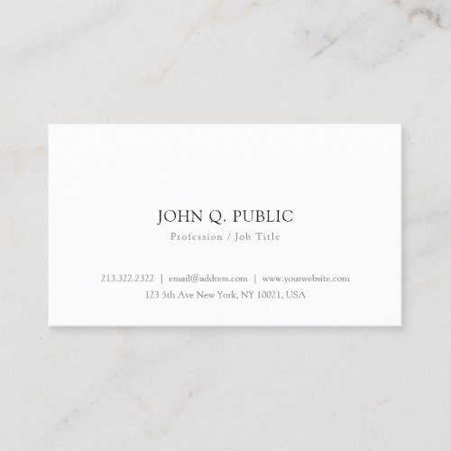 Minimalistic Modern Elegant Simple Template Trendy Business Card